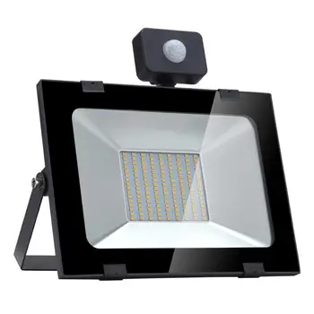 

100W 220V Utrathin Warm White 5th Genreration LED Flood Light With Sensor Ip65 Waterproof Outdoor Lamp