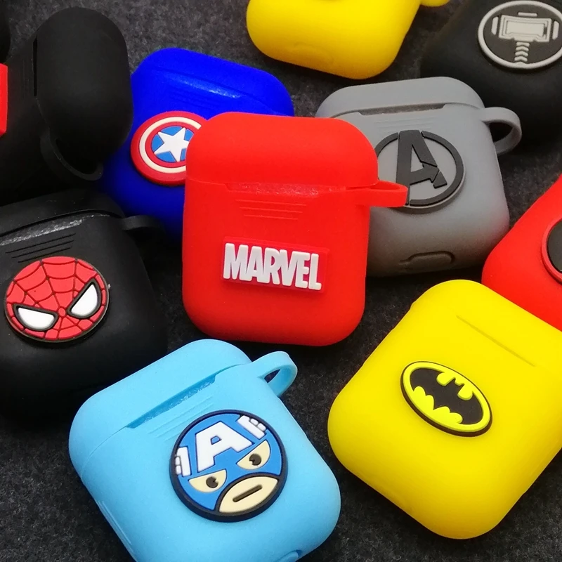 Горячая Marvel Капитан Америка беспроводной Bluetooth чехол для наушников для Apple AirPods 1 2 защитный чехол s наушники крышка зарядная коробка