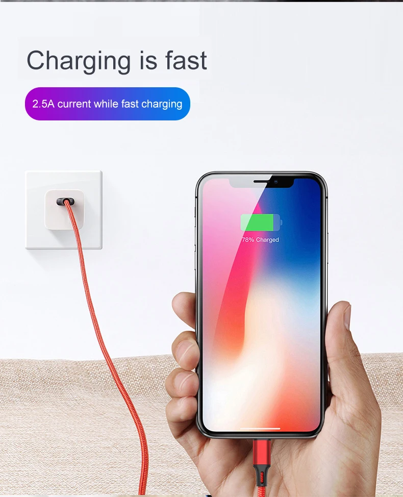 2 в 1 8 Pin USB кабель для iPhone Xs Max Xr X 8 7 6 6S Plus Быстрая зарядка Micro USB кабель для samsung Xiaomi кабель для мобильного телефона
