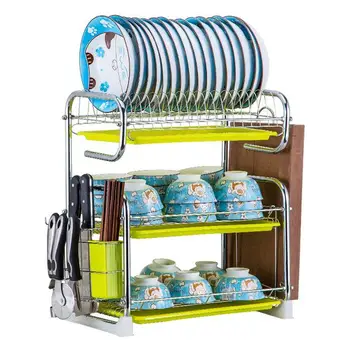 

Multi-use 2/3 layer Stainless Steel Cutlery Stand Shelf Cutlery Dish Rack Kitchen Dish Rack Drain Storage Rack Knife Holder