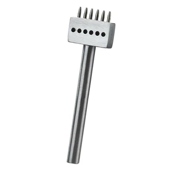 

Row Hole Punch Tool Cutter Silver Steel 6 Prong Spacing Workshop Supply 1pc