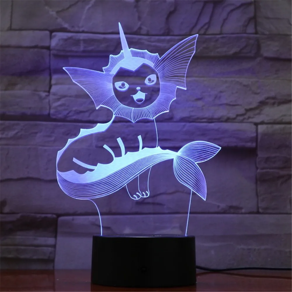 Фигурка покемона Eevee из аниме 3D светодиодный ночсветильник фигурка Flareon Ice Eon