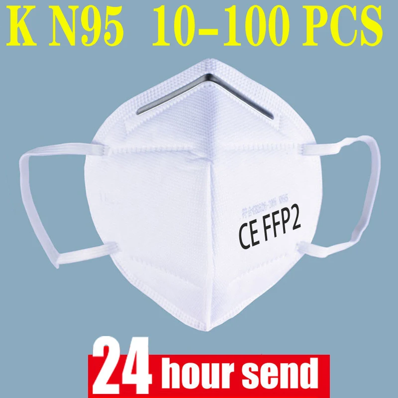 

100/10 Pieces KN95 Mask Anti Infection Face protection FFP2 Mask Particulate Mouth Respirator Anti PM2.5 Dust Same as N95 Mask