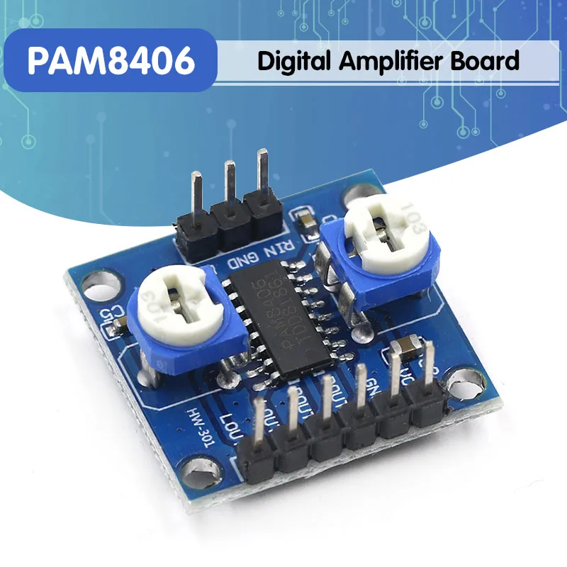 Плата цифрового усилителя PAM8406 с регулятором громкости 5Wx2 Stereo M70 | Электроника