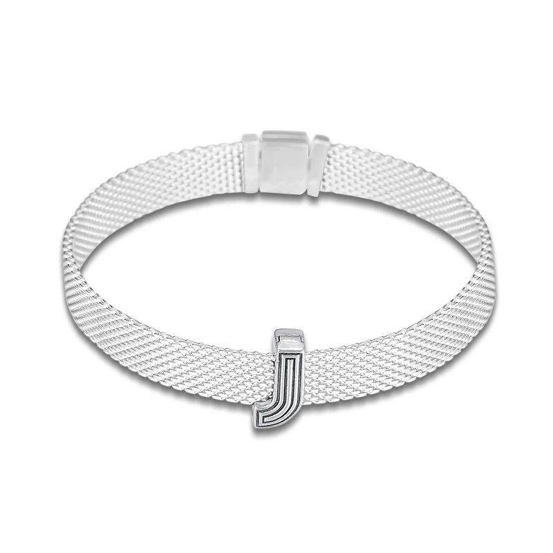 DIY Подходит для Pandora шармы браслеты Письмо J клип бусины стерлингового серебра 925-ювелирные изделия