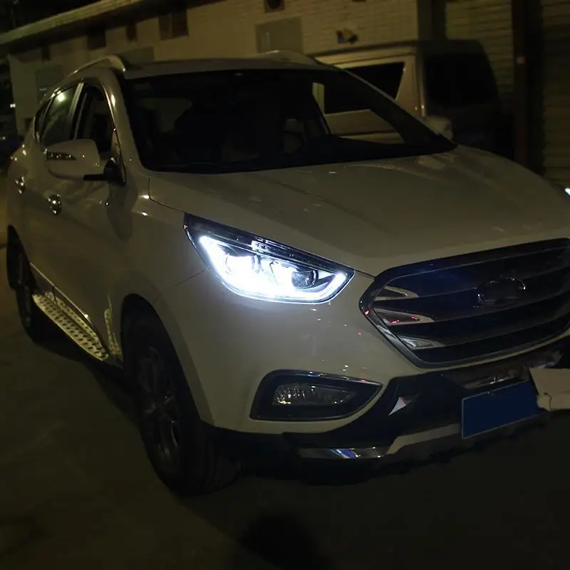 Luces Стайлинг Neblineros Para Авто внешний аксессуар Drl светодиодные фары автомобиля фары в сборе 10 11 12 13 14 15 для hyundai IX35