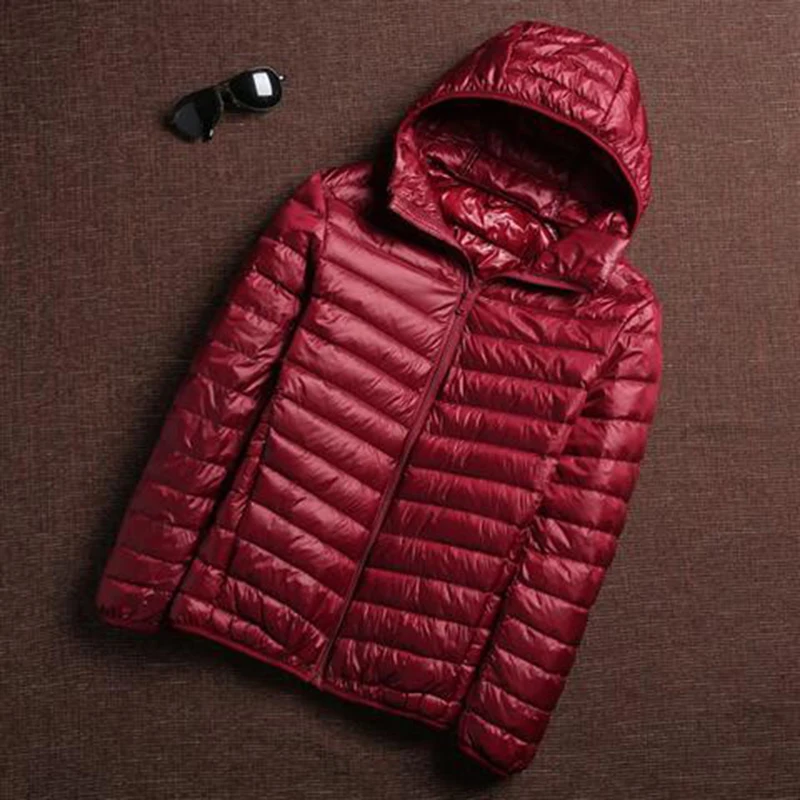 LM парка водонепроницаемый мягкий зимний теплый утиный пух пуховик для мужчин Уличная Хип-хоп теплая куртка с капюшоном ветровка перо - Цвет: 1 hooded red