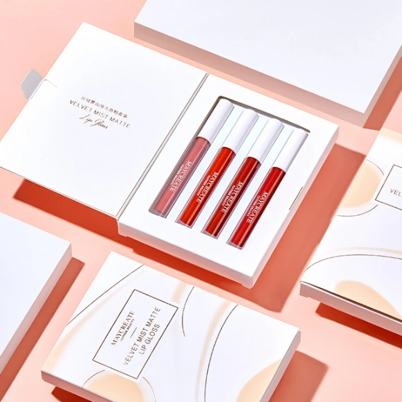 4 шт./компл. набор блесков для губ бархатная водостойкая жидкая помада ТИНТ увлажняющий крем длительный 24 часа Косметика для макияжа губ