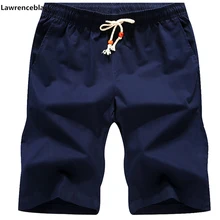 Новинка, мужские летние хлопковые повседневные шорты, эластичные шорты с морским бортом, одноцветные шорты, Мужская модная одежда размера плюс M-5Xl, 254