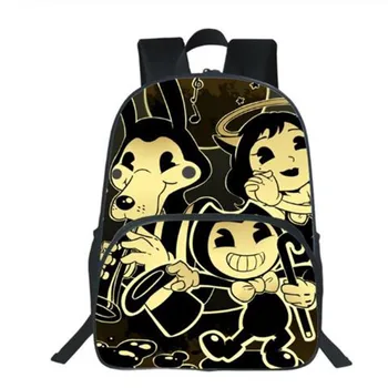 

Fashion Children bendy and the ink machine Anime backpack kids school bags for girls boys teens fashion cute book bags 16 Inch