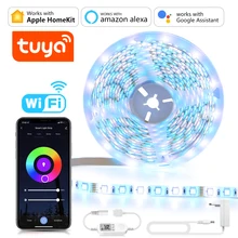 Tira de luces LED inteligente Homekit/Tuya, con WiFi, Control por aplicación RGBW/RGBWW, funciona con Apple Home, Siri, voz, Alexa y asistente de Google
