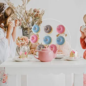 

Acrylic Semicircle Bread Cake Display Stand Transparent Rack Storage Wedding Party Baby Shower Supplies