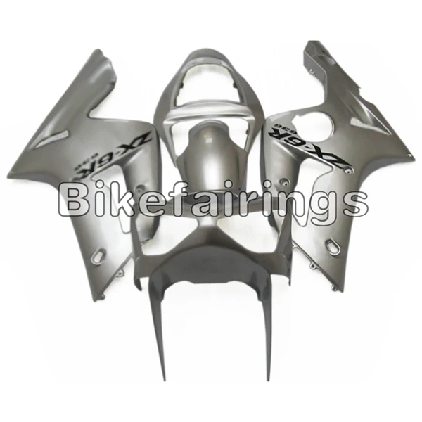 Серебряный корпусов для Kawasaki ZX-6R 2003 2004 636 03 04 ZX636R в комплекте ABS Пластик Инжекционный обтекатель обтекателя комплект крышек - Цвет: As Picture Shown