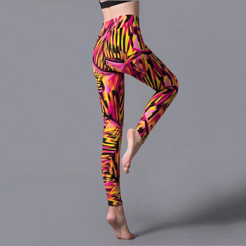 Patterned Print High Elasticity Leggings-3