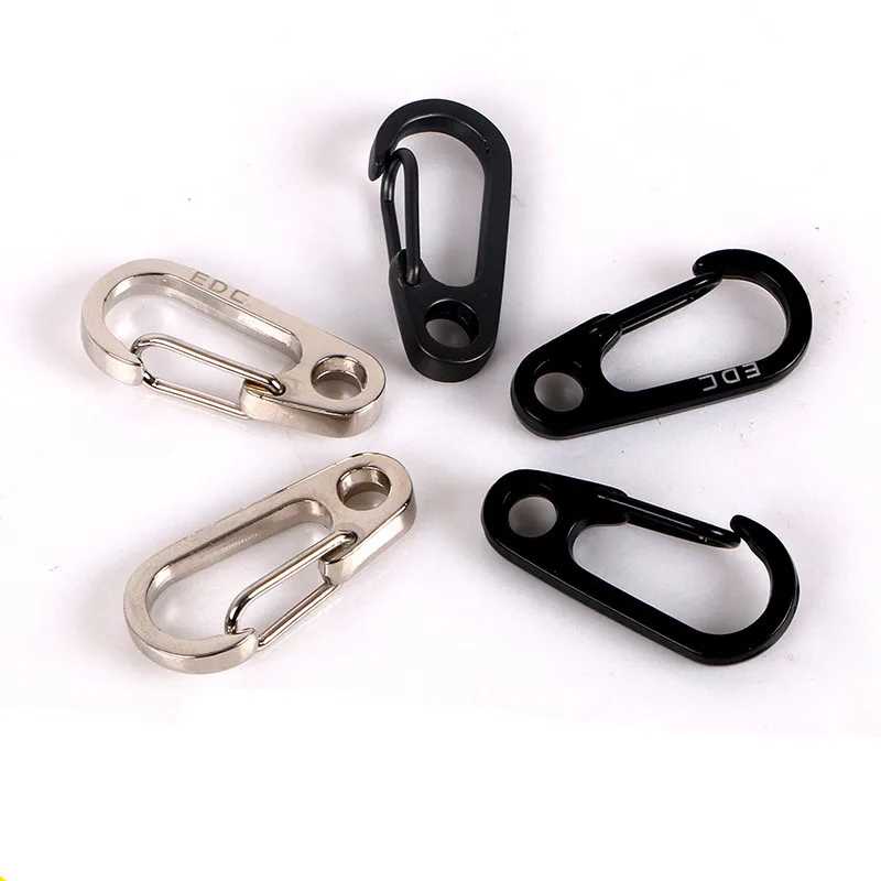 10pcs Hard Plastic D-Shaped Carabiners Outdoor Camping Key Chain Clips Grey 