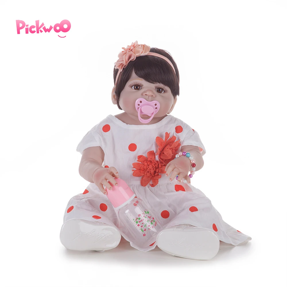 

Pickwoo bebes reborn doll 48cm 55cm Baby girl Dolls soft Silicone Boneca Reborn Brinquedos Bonecas children's gifts toys plamate