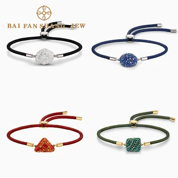 

Fashion Jewelry SWA New POWER COLLECTION WATER.AIR.FIRE.EARTH ELEMENT Bracelet Woven Rope Slider Bracelet Feminine Romantic Gift