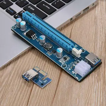 

New Pcie Pci-e Pci Express Riser Card 1x To 16x GPU Usb 3.0 Extender Riser X1 X16 Card Adapter SATA 6Pin Power Cable Miner