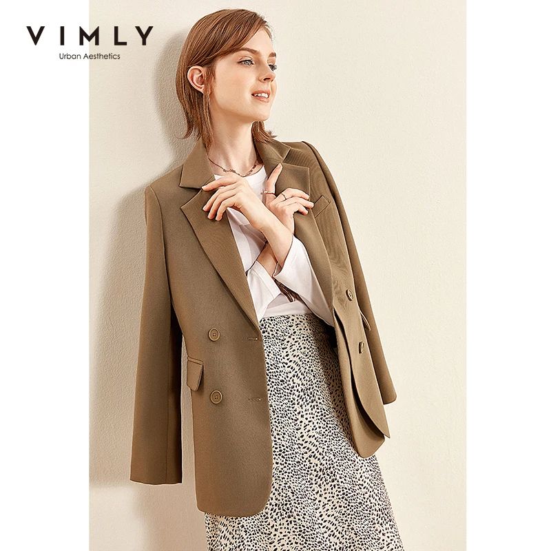 Vimly офисные женские блейзеры и куртки винтажные двубортные Деловые деловые костюмы F2158|Пиджаки| |