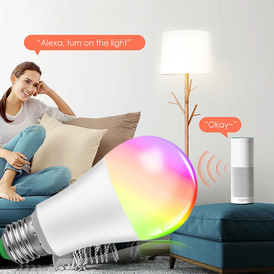 B22 умная Светодиодная лампа E27 RGBW 15 Вт WiFi лампа Bluetooth 4,0 умная лампа RGB+ белый цвет изменение затемнения AC85-265V гостиничная кухонная лампа