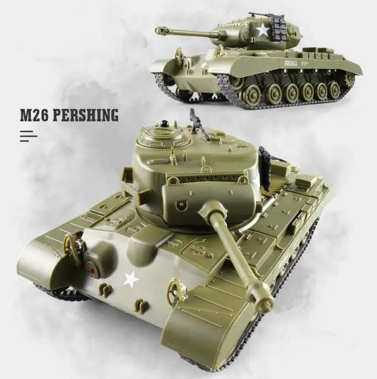 1/30 2,4G Радиоуправляемый Танк Шерман M4A3 M26 Pershing Боевой Военный танк детские игрушки, интерактивный Танк дистанционного управления для родителей и детей