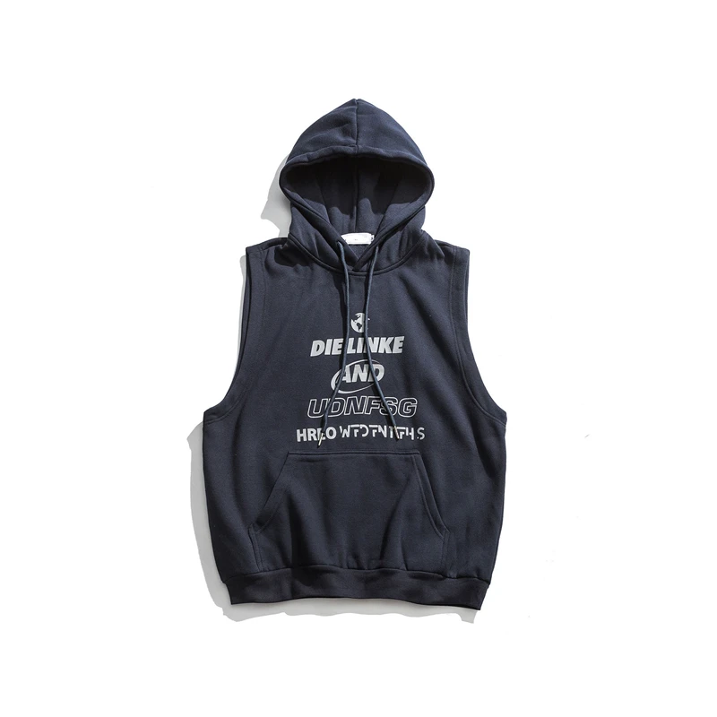 fleece sleeveless hoodie