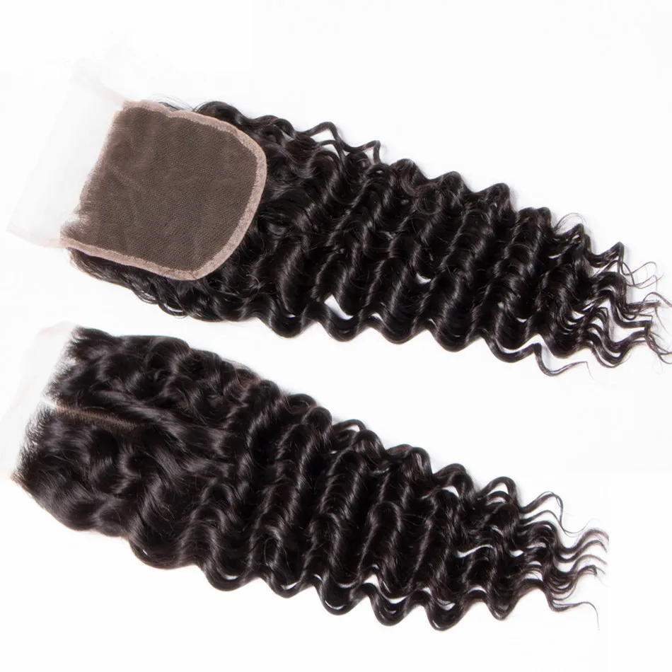 Luvin OneCutHair глубокая волна Кружева Закрытие 6x6 человеческих волос девственницы с младенческой волос средний/бесплатная часть доставка