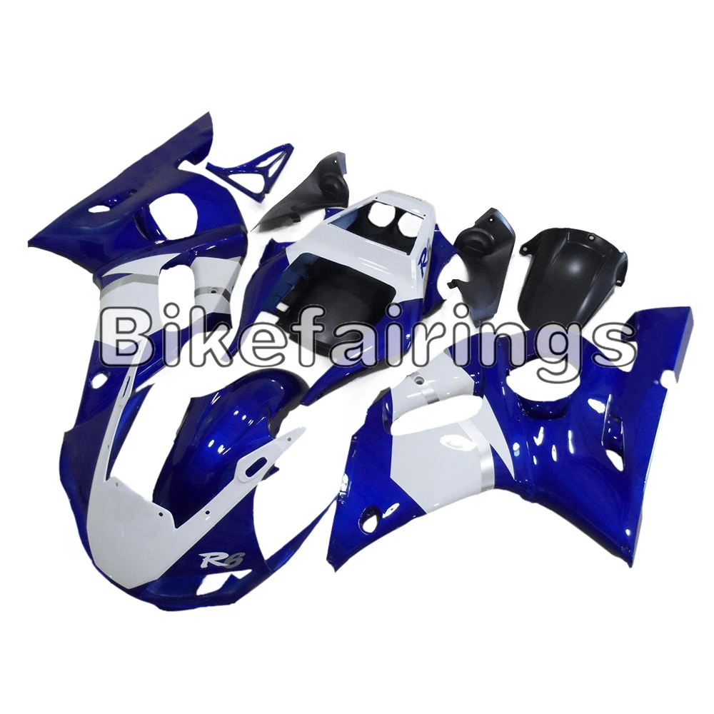 Блеск для губ сине-белые Полный обтекатели для Yamaha YZF-600 R6 1998 1999 2000 2001 2002 YZF 99 00 01 02 впрыска ABS Электронный Атомайзер