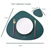 Inyahome PU Placemats for Table Waterproof Non-Slip Insulation Leather Place Mats Set Nordic Style Christmas Coaster Cup Mat 2