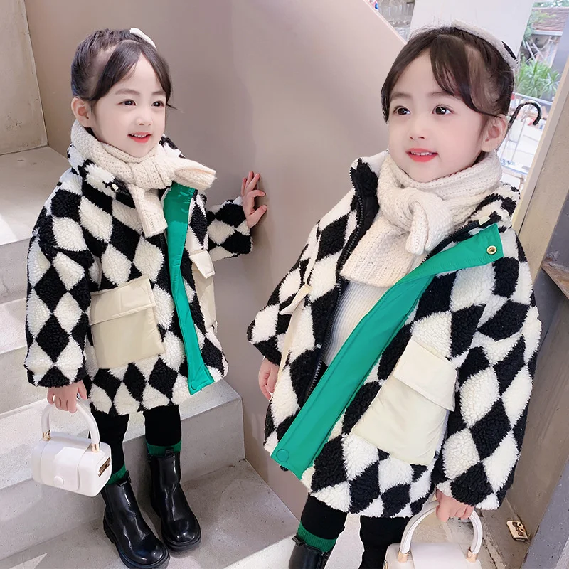 

Girls Baby's Kids Coat Jacket Outwear 2022 Fahion Thicken Velvet Winter Autumn Cotton Fleece Sport Overcoat School Children's Cl