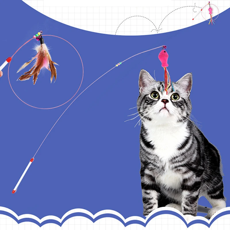 

Puzzle Pet Cat Toys Interactive Sound Relieve Colored Feather Sound Bell Interactive Cat Toy People Pet Interaction Freeshipping