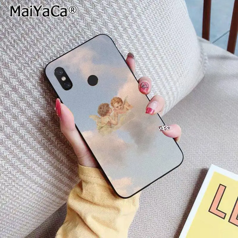 MaiYaCa милый Ренессанс ангелы детский черный мягкий чехол для телефона Xiaomi 8 9 se 5X Redmi 6pro 6A 4X7 5plus note 5 7 6pro - Цвет: A14