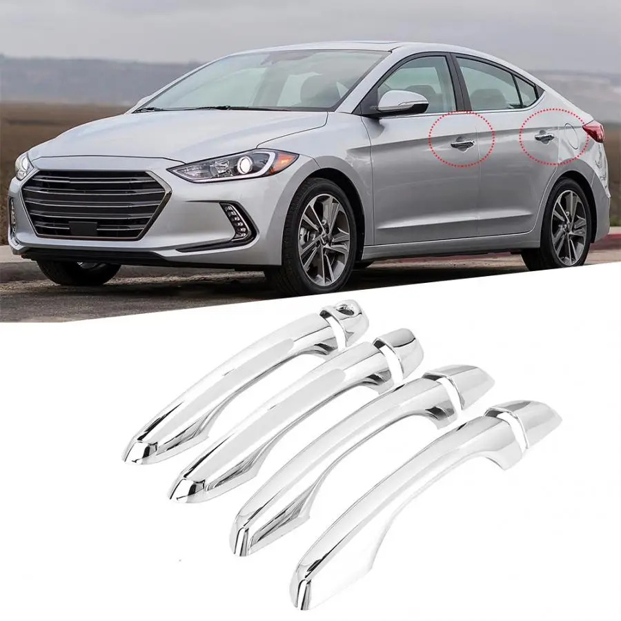 8 шт. ABS Серебристая Наружная ручка двери автомобиля Накладка подходит для hyundai Elantra- автомобильные аксессуары