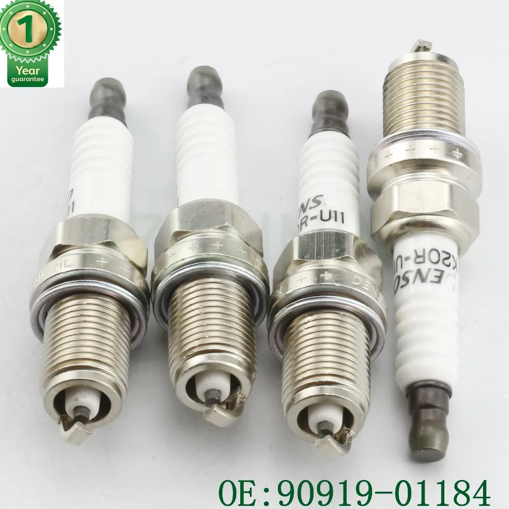 set 4X Denso 90919-01184 Spark Plug For Toyota Yaris Rav4 Camry Mark2 Mr2 K20R-U11