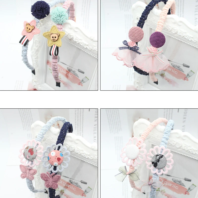 

Cartoon Stereoscopic Doll Baby Headbands For Girls Crown Pompon Bear Headwear Baby Hairband Children Hair Accessories Newborn