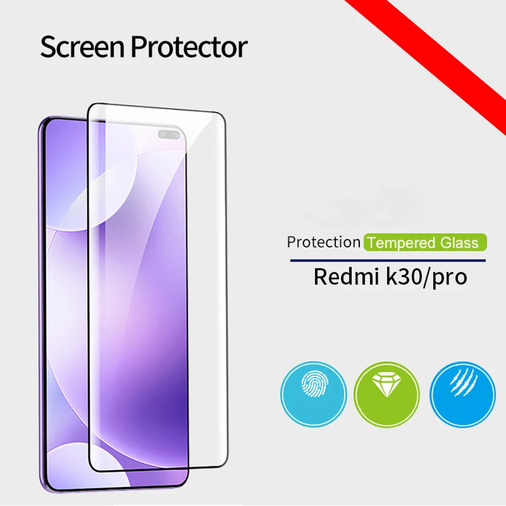 Полностью закрывающее стекло для xiaomi redmi k30, закаленное стекло 9H премиум-класса, Защита экрана для xiaomi redmi k30 5G k 30 k20 pro glass