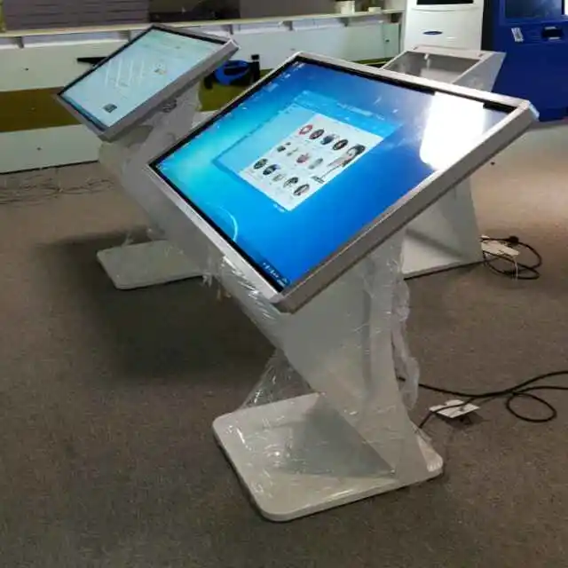  55 inch standalone floor map guide table touch lcd advertising screen kiosk with CPU i5 RAM 4GB PC 