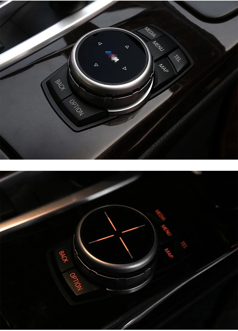 Автомобильный мультимедийный пуговицы крышка наклейки idrive для BMW 1 2 3 5 7 серии X1 X3 F25 X5 F15 X6 16 F30 F10 F07 E90 F11 M логотип