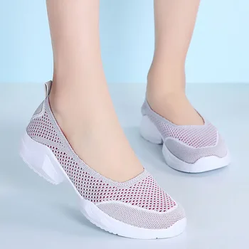 

Nice New Women Flats Autumn Casual Shoes Breathable Female Woven Shoes Slip On Ladies Loafers Handmade Shoes