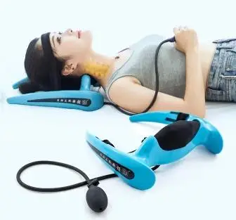 Appareil De Traction Cervicale Gonflable – Soulagement Douleur Cou, Nuque – 3D, Portable Avec Pompe à Air – Noir - 4