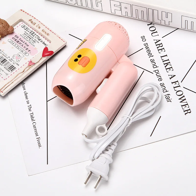 Wholesale Mini Folding Cartoon Blow Dryer Dormitory Small Power Portable Travel Hair Dryer Small Appliances