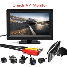 5 inch TFT LCD Screen Car Monitor HD800*480 Reversing Parking Monitor with 2 Video Input For Reverse Rearview Camera