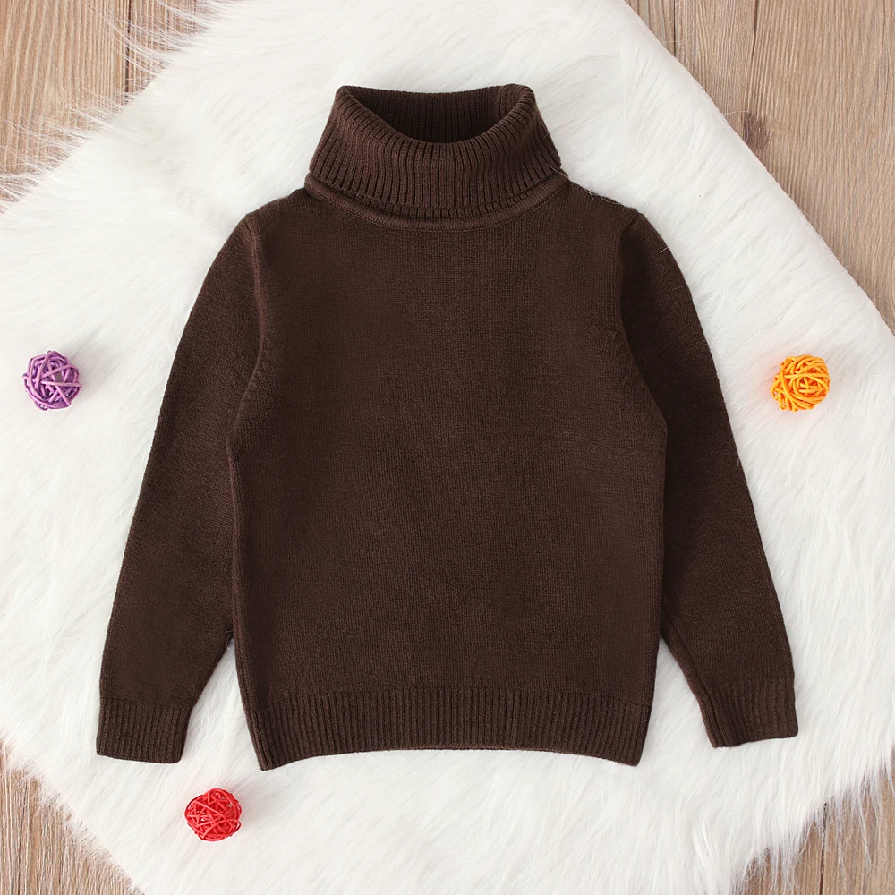 

New Autumn Wnter Knitted Sweater Kids Turtleneck Long Sleeve Bottoming Knitting Shirt Children Clothes