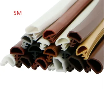 

Hot sales 5M/lot PVC Wooden Door Crash Bar Article Window Doors And Windows Sealing Trip Windproof Card Slot 20 different size