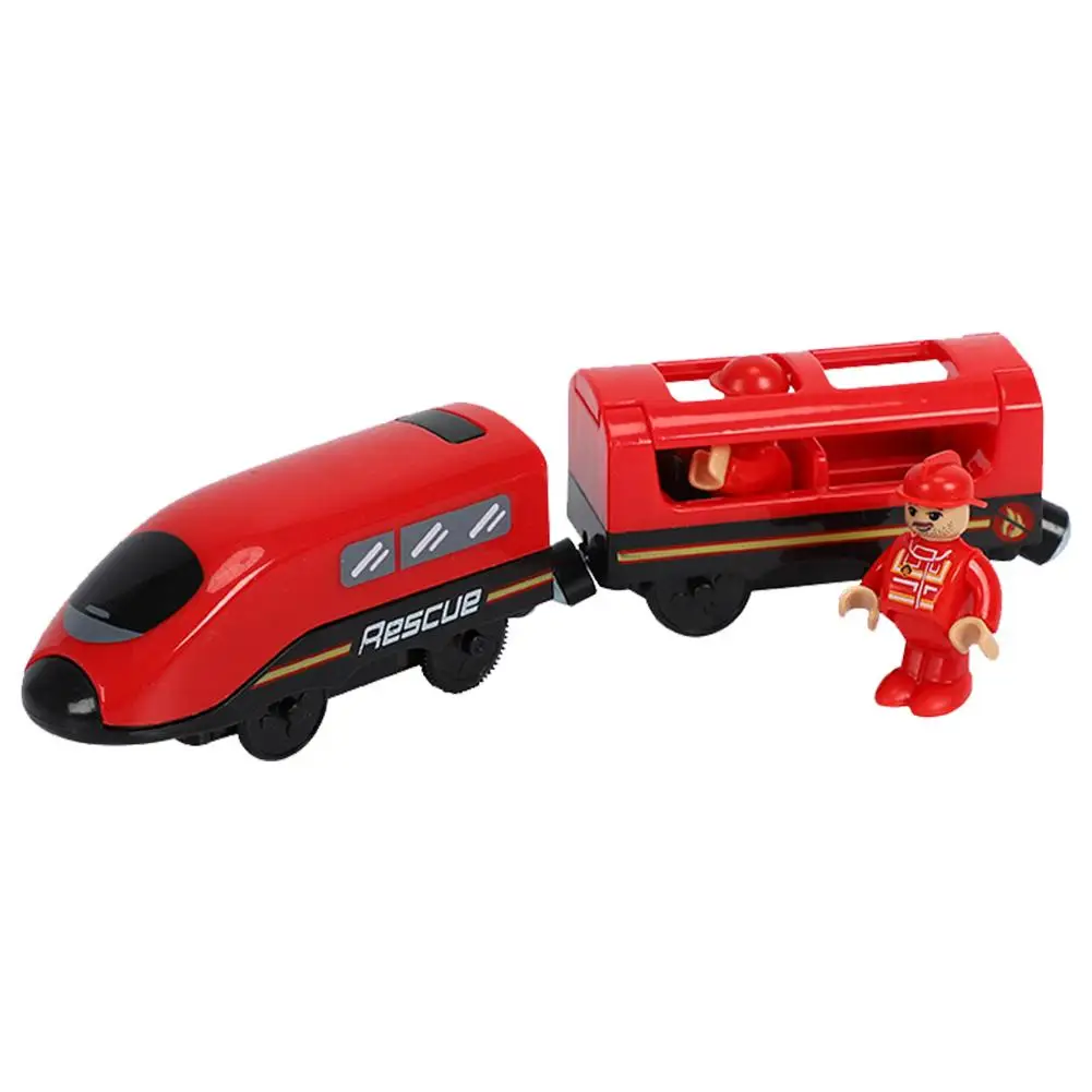 Дистанционное управление RC электрический маленький поезд игрушки набор соединен с деревянной железной дороги интересный подарок для детей - Цвет: A