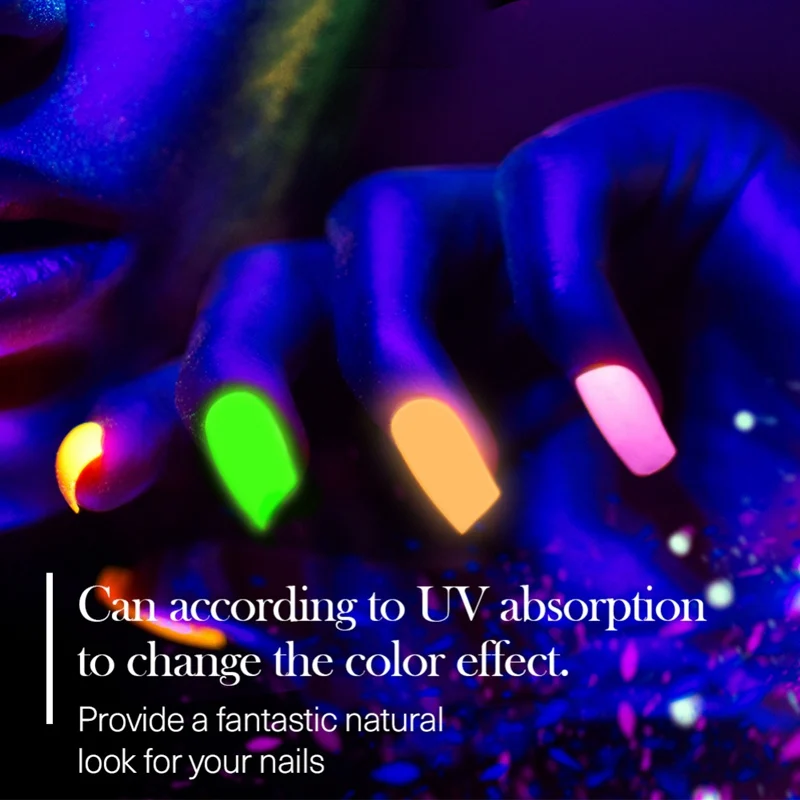 HOT Nail Glitter Powder 6 Colors Dust Luminous Pigment Fluorescent Powder Nail Glitters Glow in the Dark