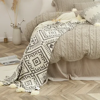 

Warm Nordic Knitted Blanket Throw Thread Blanket on the Beds Sofa Plaid Travel TV Nap Blanket Soft Towel Bed Plaid Tapestry