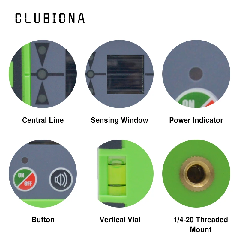 Clubiona 50 м наружный импульсный режим красный или зеленый луч Лазерный уровень вертикальный и горизонтальный лазерный детектор или приемник