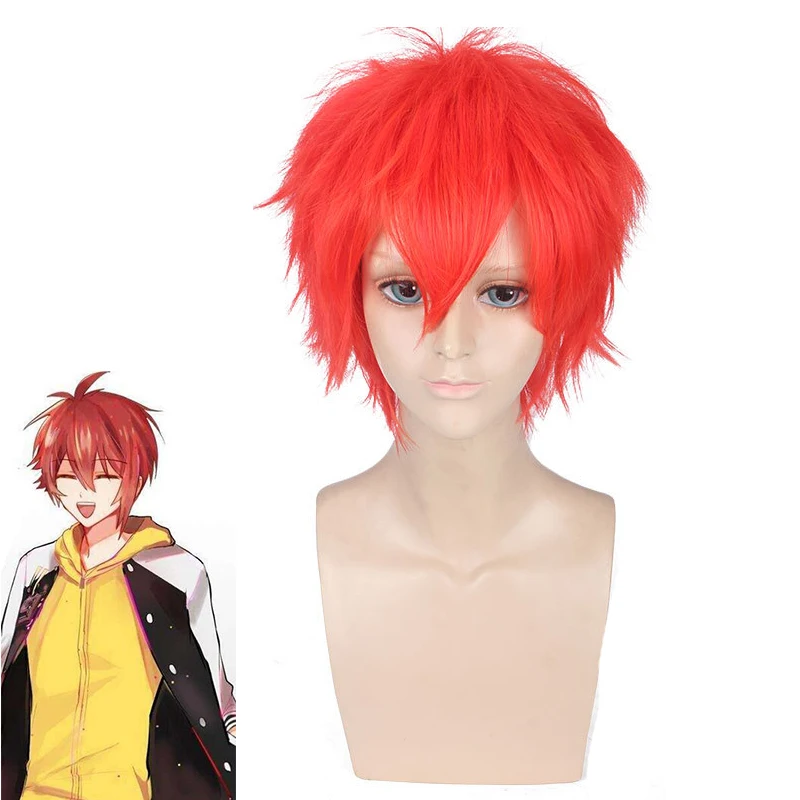 

IDOLiSH7 NANASE RIKU Cosplay Wig Short Fluffy Layered Synthetic Hair for Adult Role Play Halloween + Wig Cap