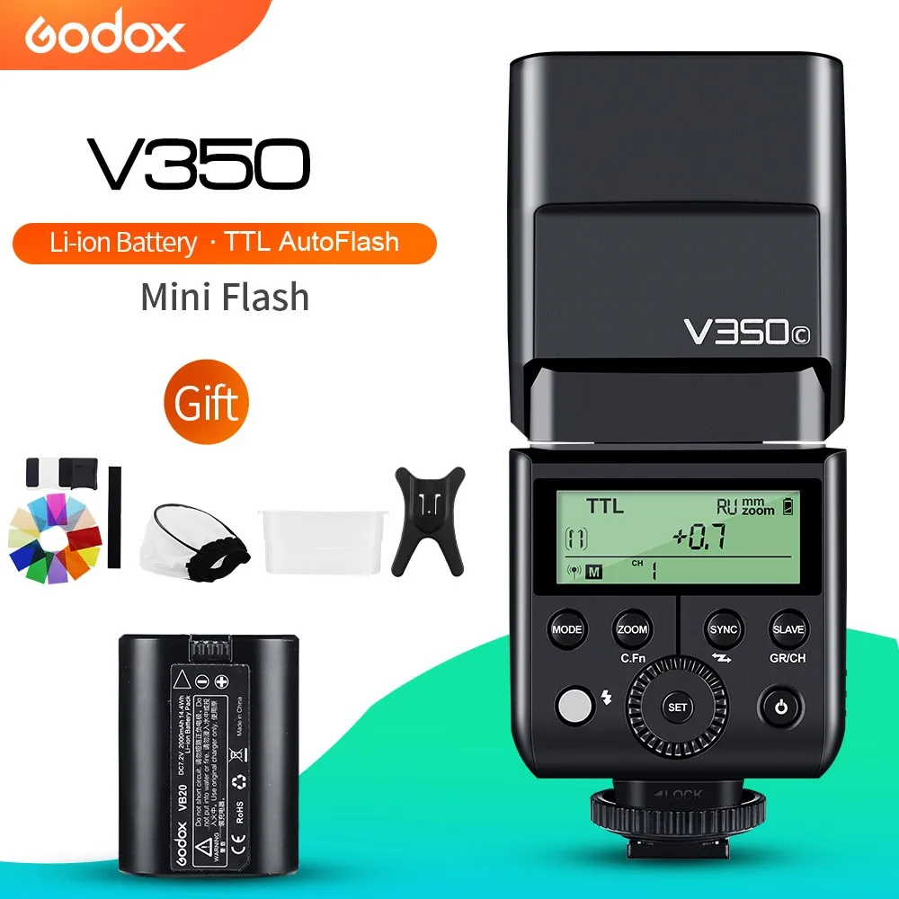 Вспышка для камеры Godox V350C V350N V350S V350F V350O TTL HSS со встроенным литиевым аккумулятором